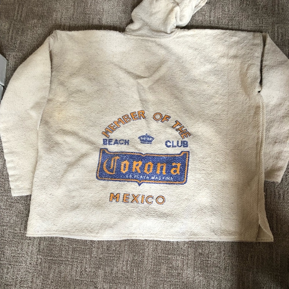 Corona beer Mexican poncho pullover